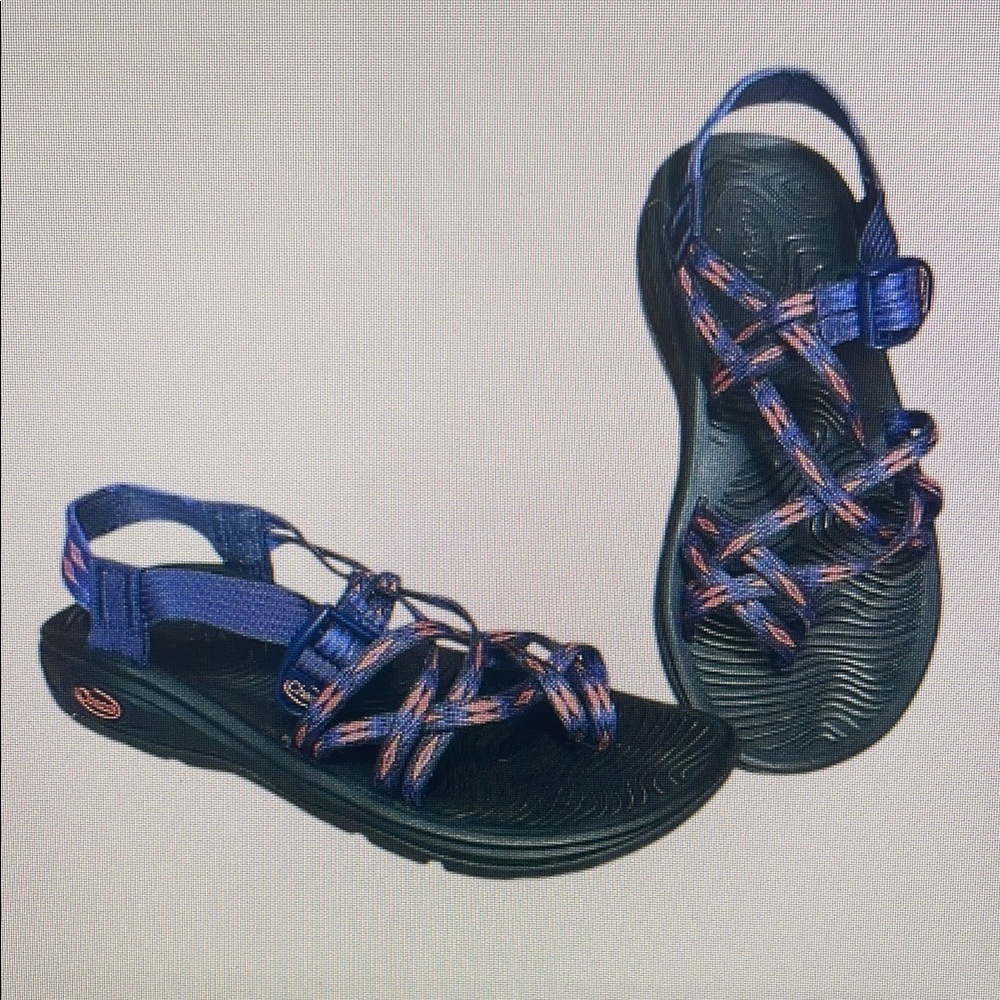 Women's Strappy Sandals - Black and Purple